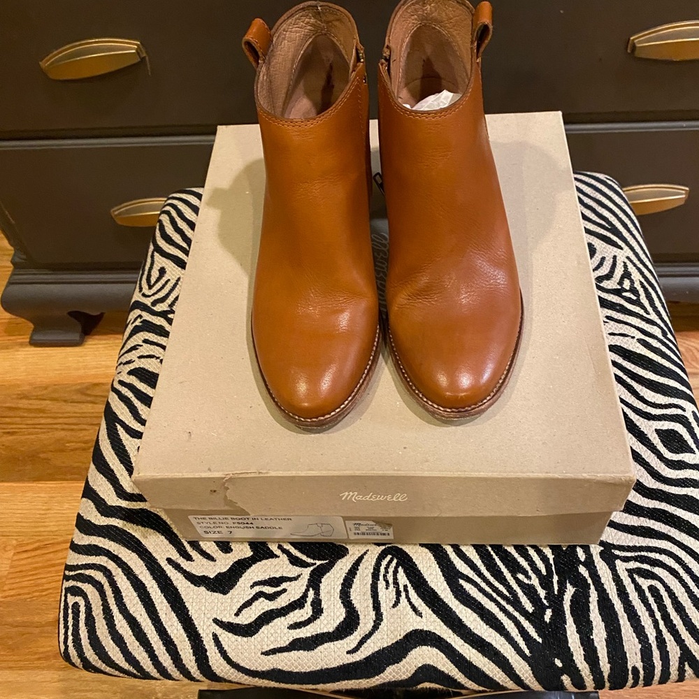 Madewell Brown Leather Ankle Boots